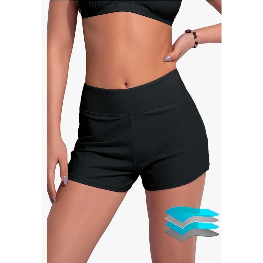 Beautikini Black Period Swimwear Bottoms High Waisted Full Coverage XL NWT PG850